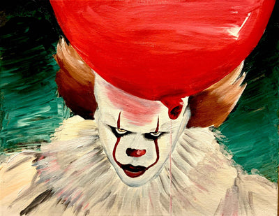 Pennywise with red balloon illustration from 2017.