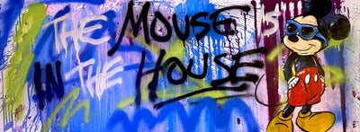 Hand painted The Mouse is in the House Graffiti Art Mickey Mouse