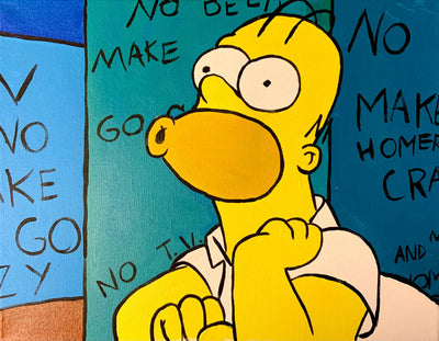 Homer Go Crazy canvas art with expressive design.